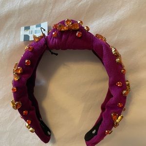 Lele Sadoughi- Crystal Bloom Velvet Knotted Headband